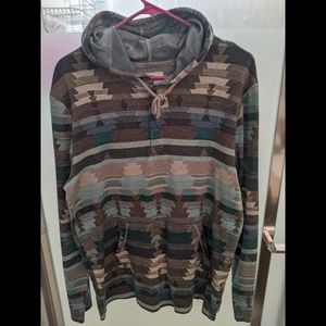 On The Byas Blue Aztec Hoodie